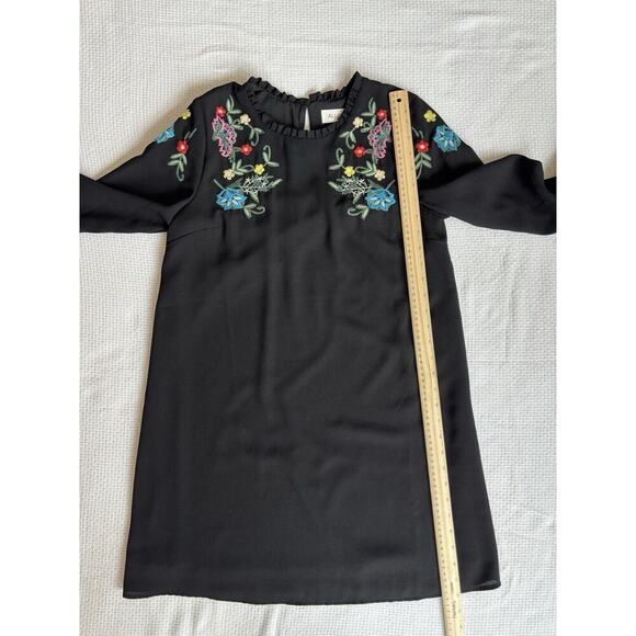 ANTHROPOLOGIE Allison New York Dress XSP Black Embroidery Ruffle Prairie Cottage - Picture 9 of 9